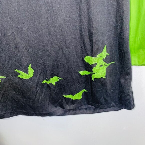 Wizard of Oz Wicked Witch Costume Girls M Green Black Hat Halloween - Picture 7 of 12